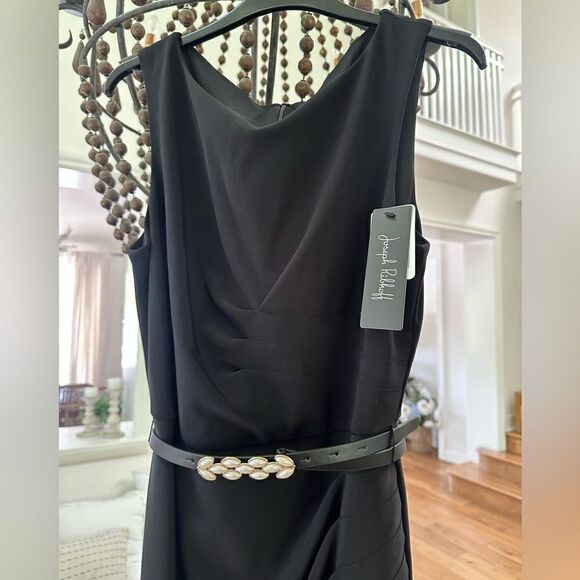 JOSEPH RIBKOFF BLACK BELTED DRESS NEW WITH TAGS - Picture 2 of 9